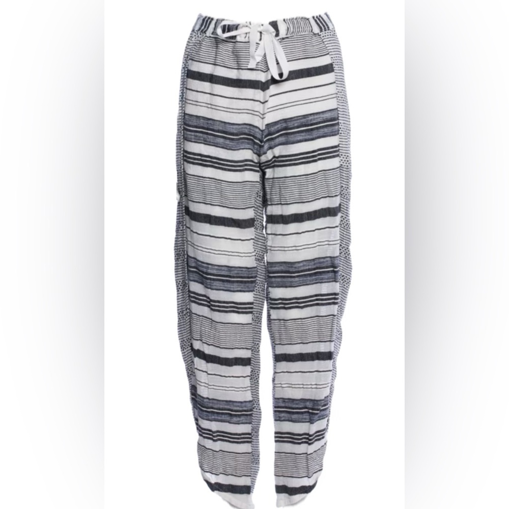 Lemlem Blue and White Striped Swim Coverup / Wide Leg Pants